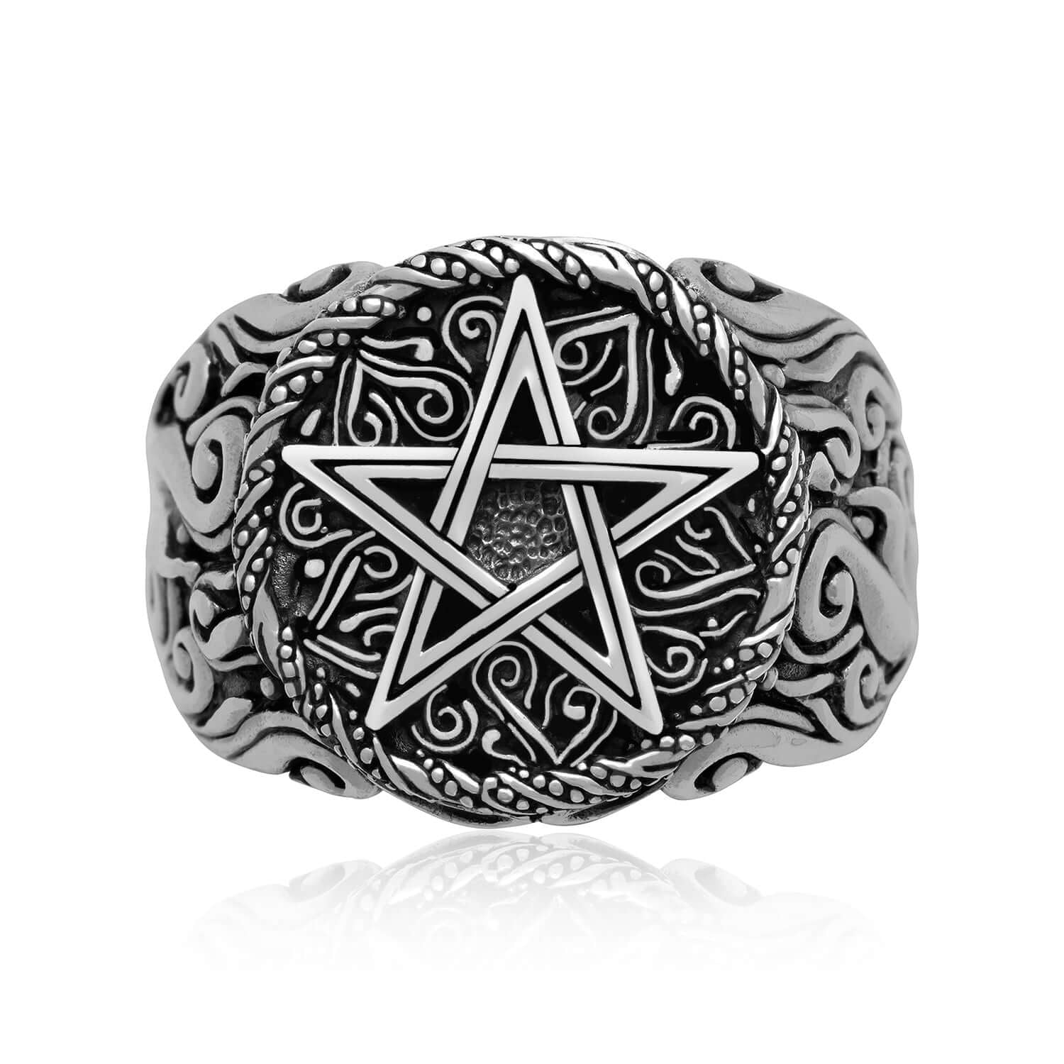 KARMELLING 20PC Antique Silver Alloy Hammered Metal Pentagram Star Buttons  2 Holes 21mm x20mm(7/8 x 6/8)