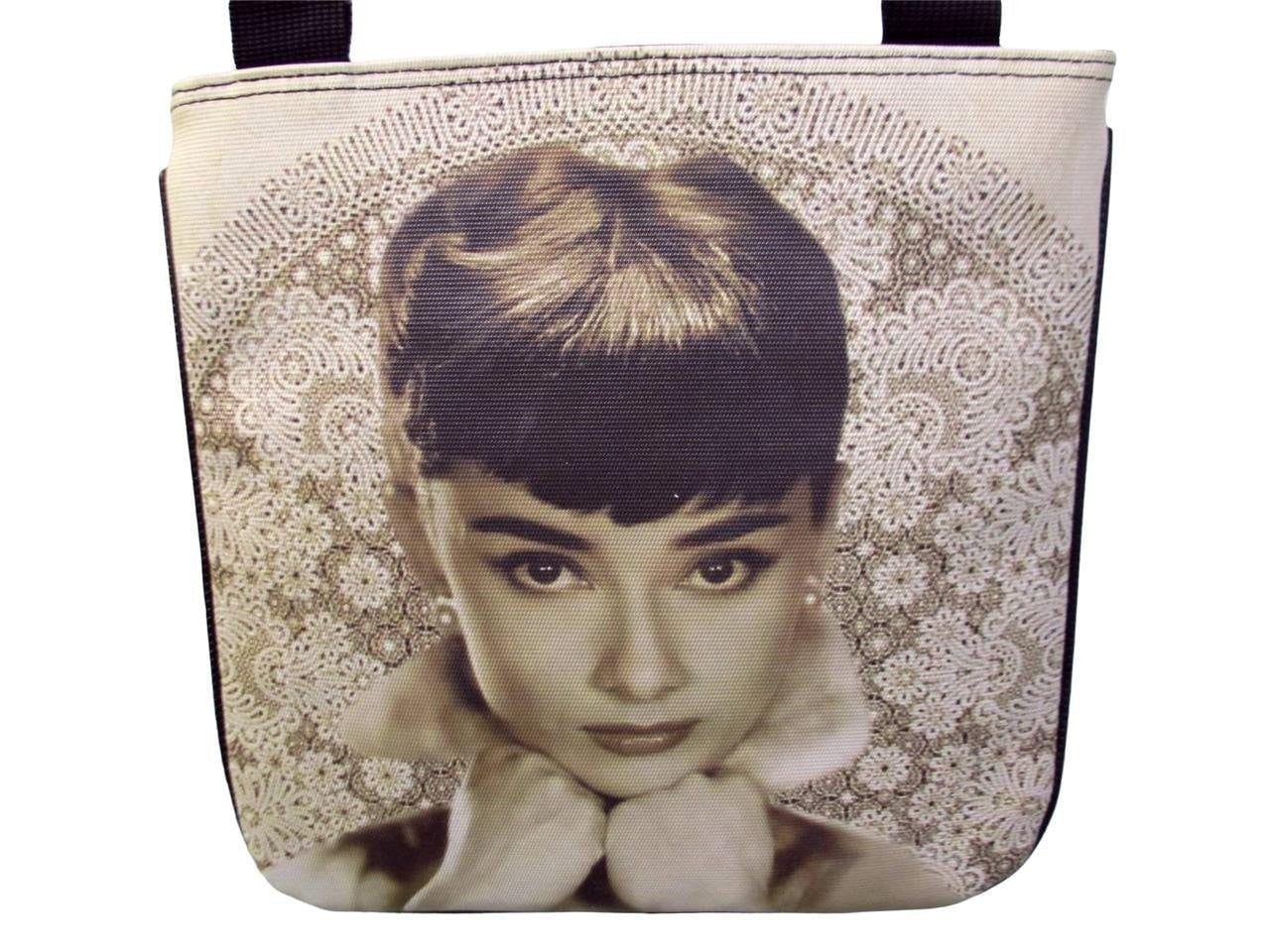 Audrey Hepburn Retro Classic Signature Messenger Cross Body Bag Purse