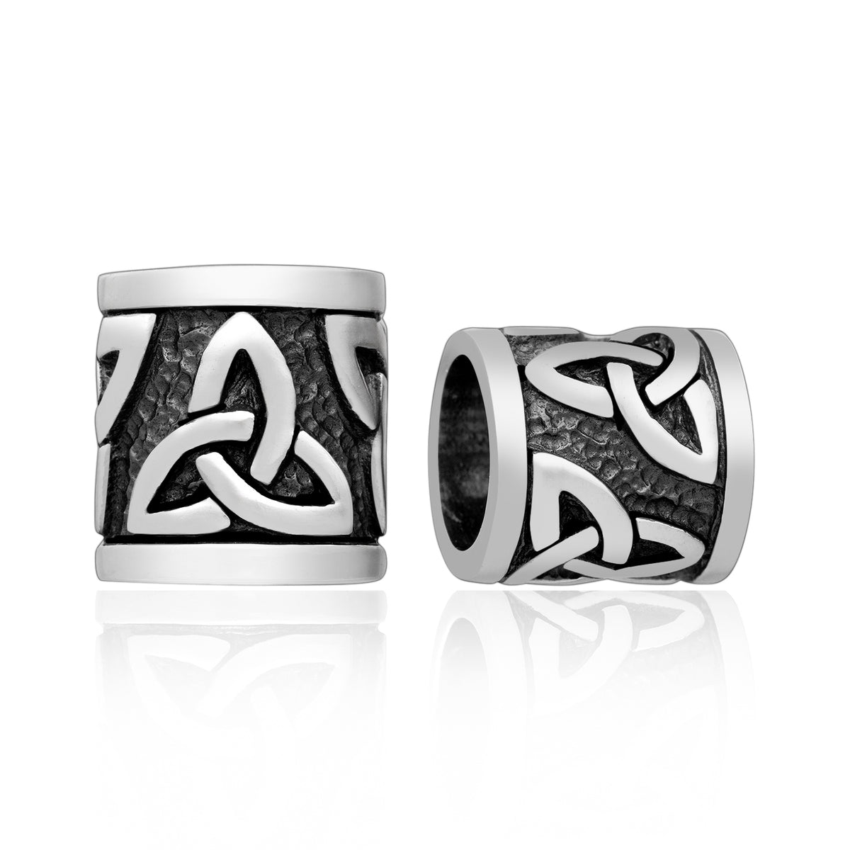 925 Sterling Silver Triquetra Symbol Beard Hair Bead