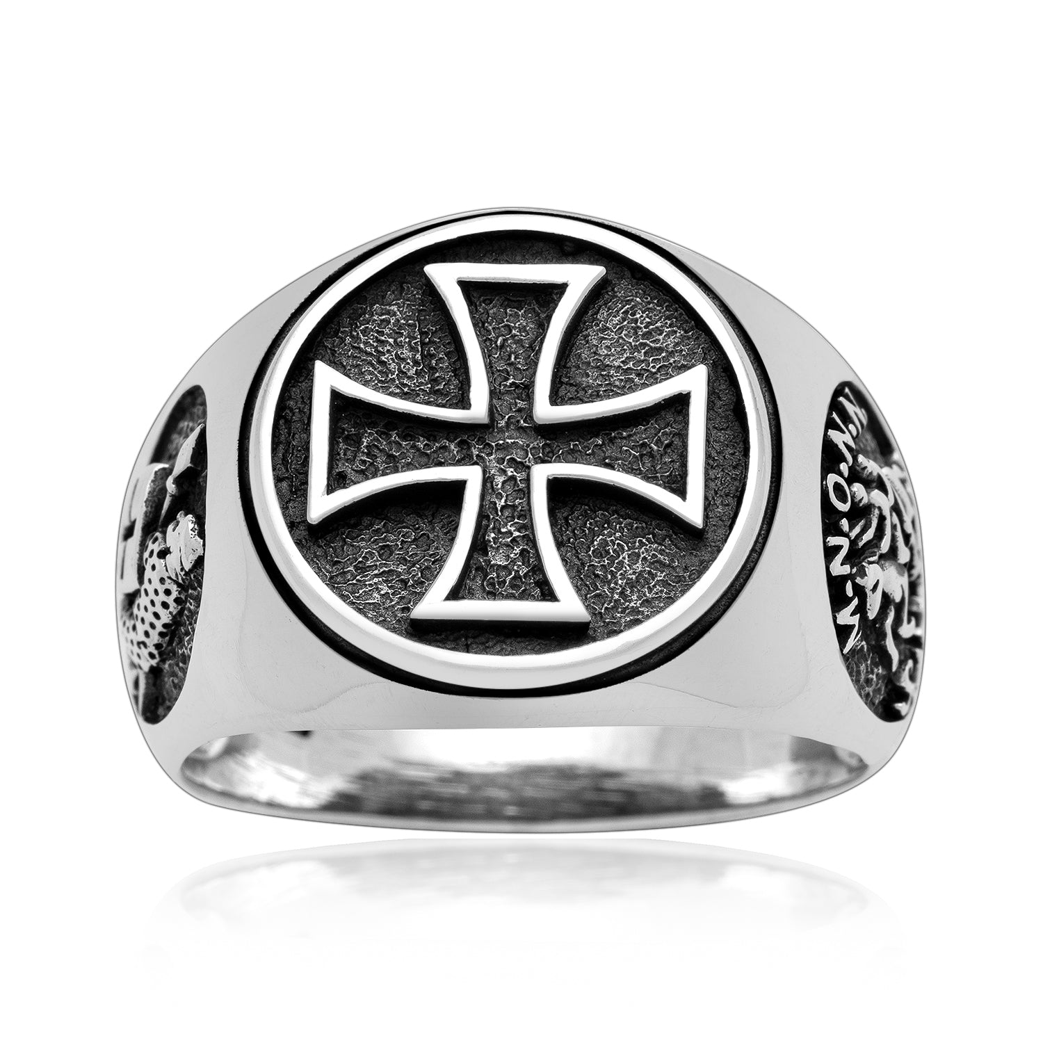 925 Sterling Silver Knights Templar Cross Ring