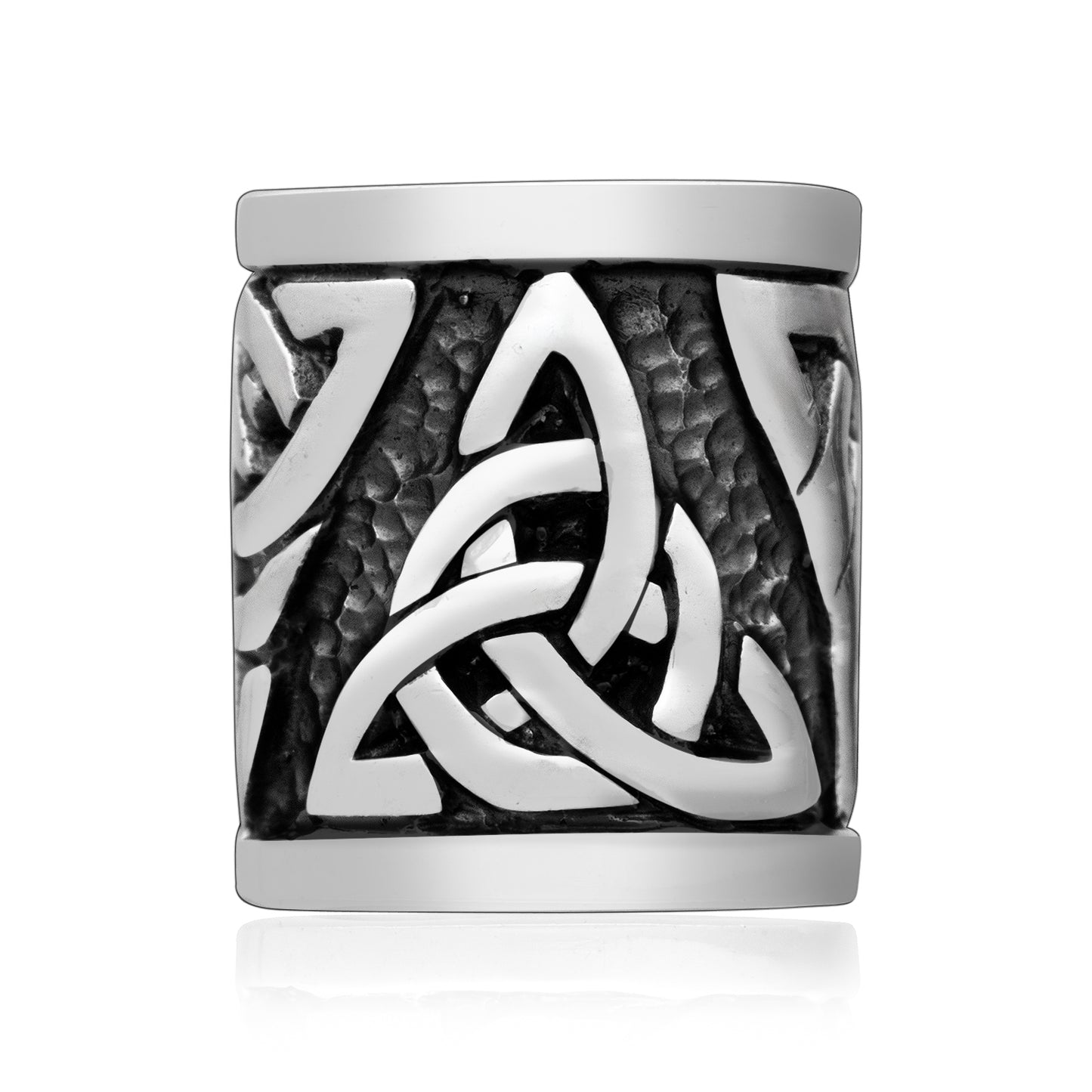 925 Sterling Silver Beard Hair Bead with Triquetra