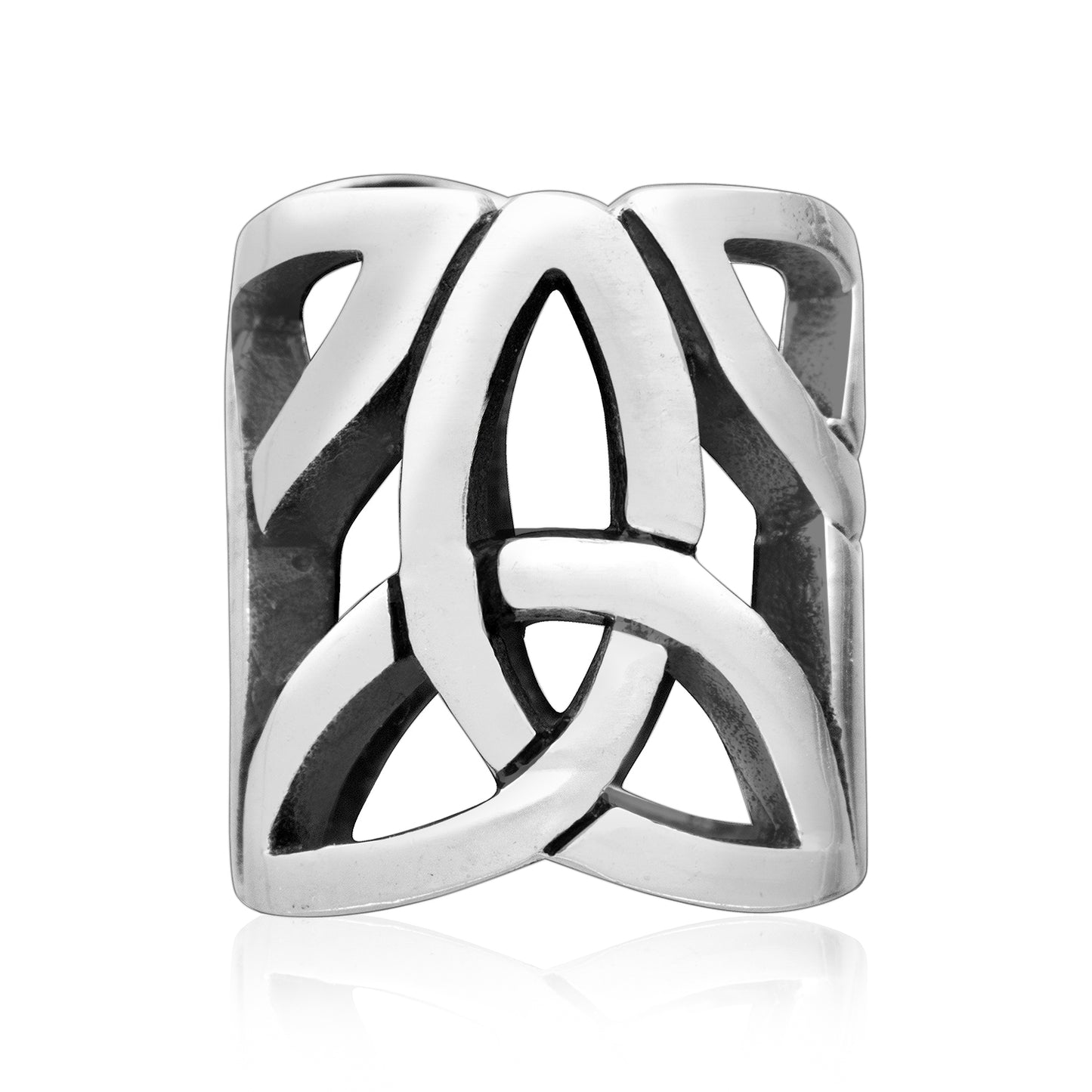 Sterling Silver Triquetra Cut Through Hair Beard Bead