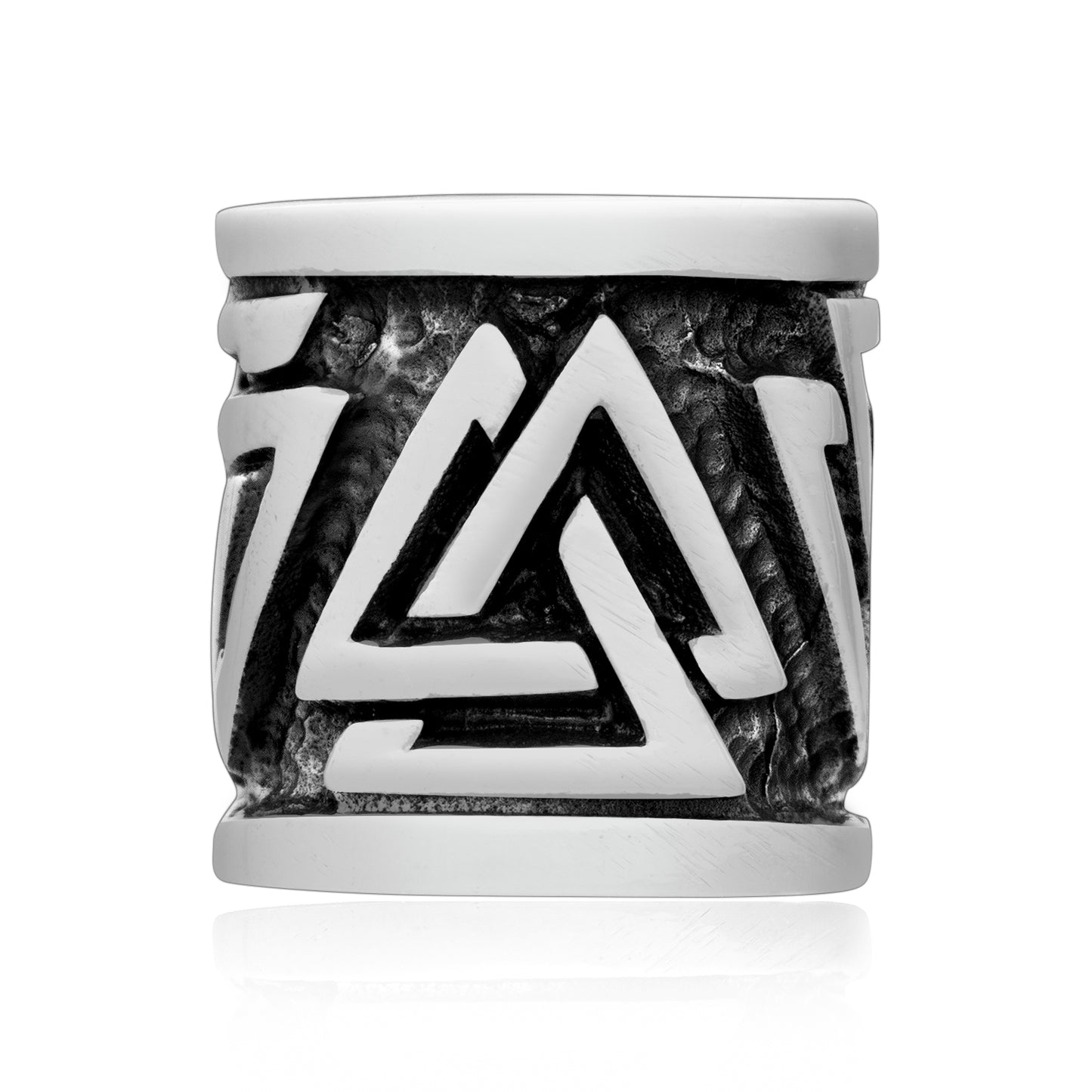 925 Sterling Silver Valknut Symbol Beard Hair Bead