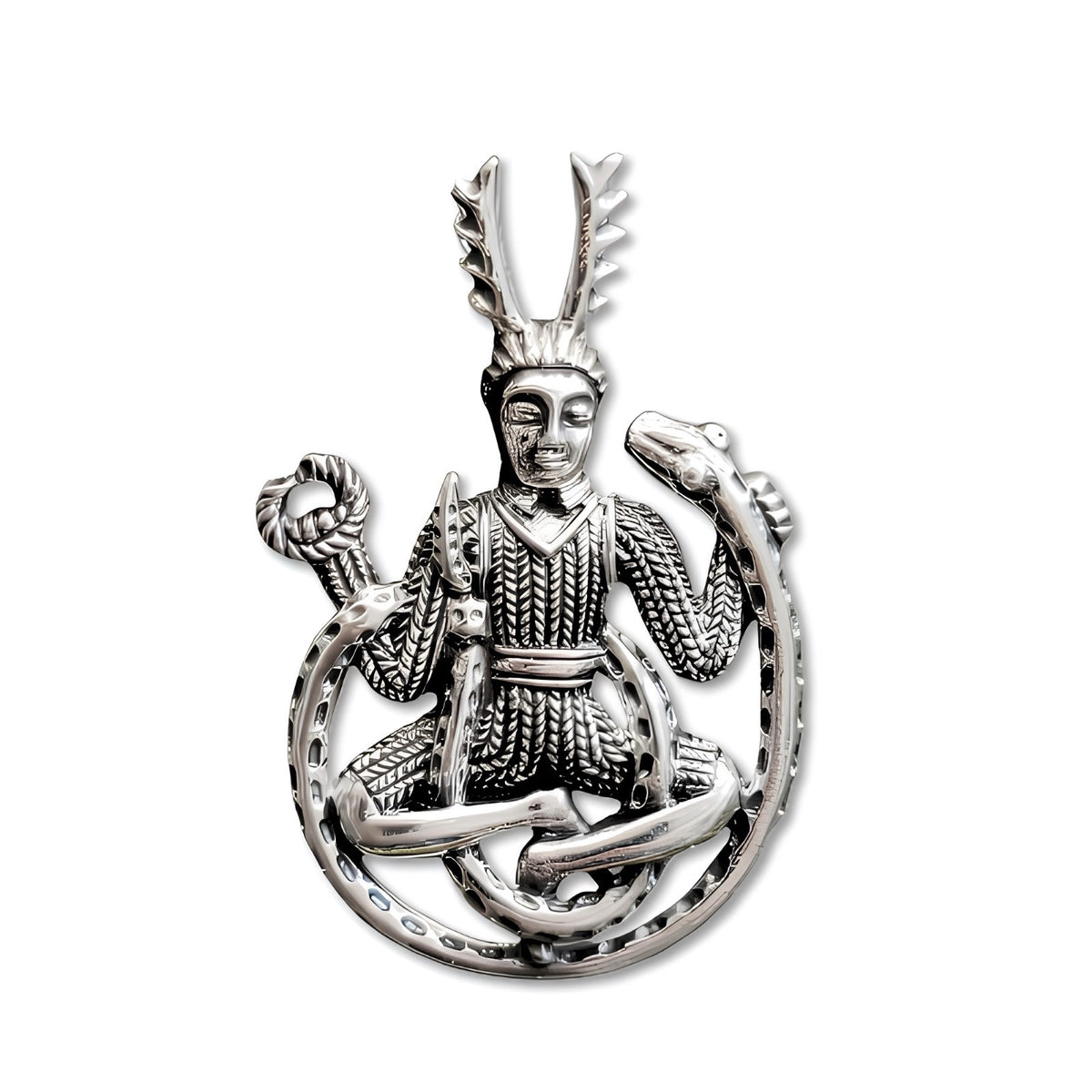 Sterling Silver Cernunnos Horned God Pendant