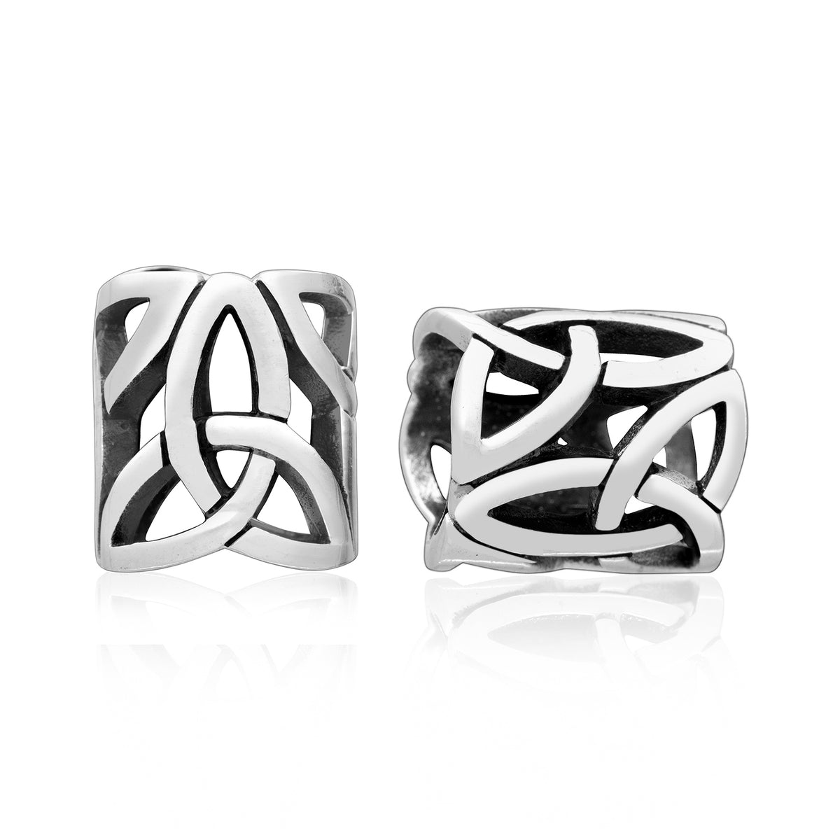 Sterling Silver Triquetra Cut Through Hair Beard Bead