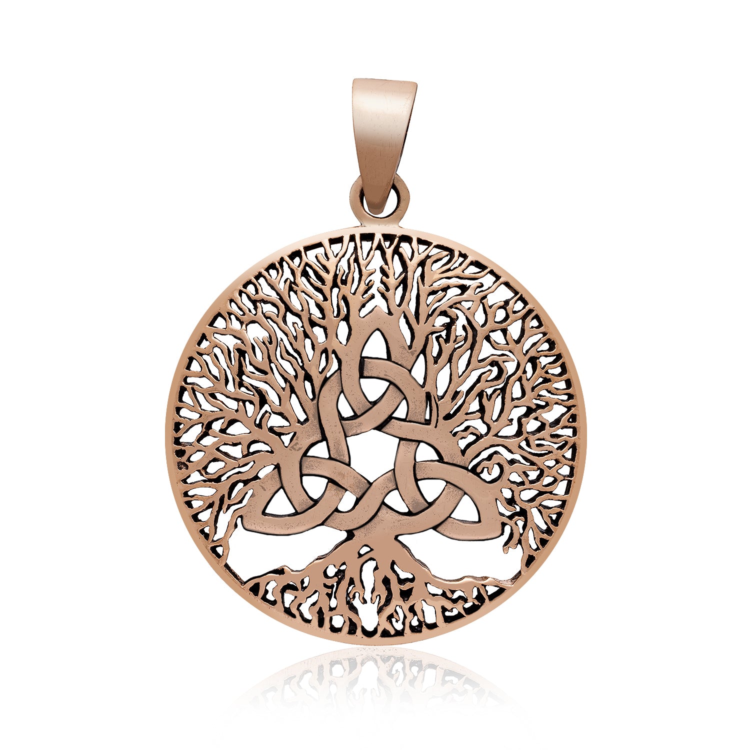 Celtic Triquetra with Viking Yggdrasil Bronze Pendant