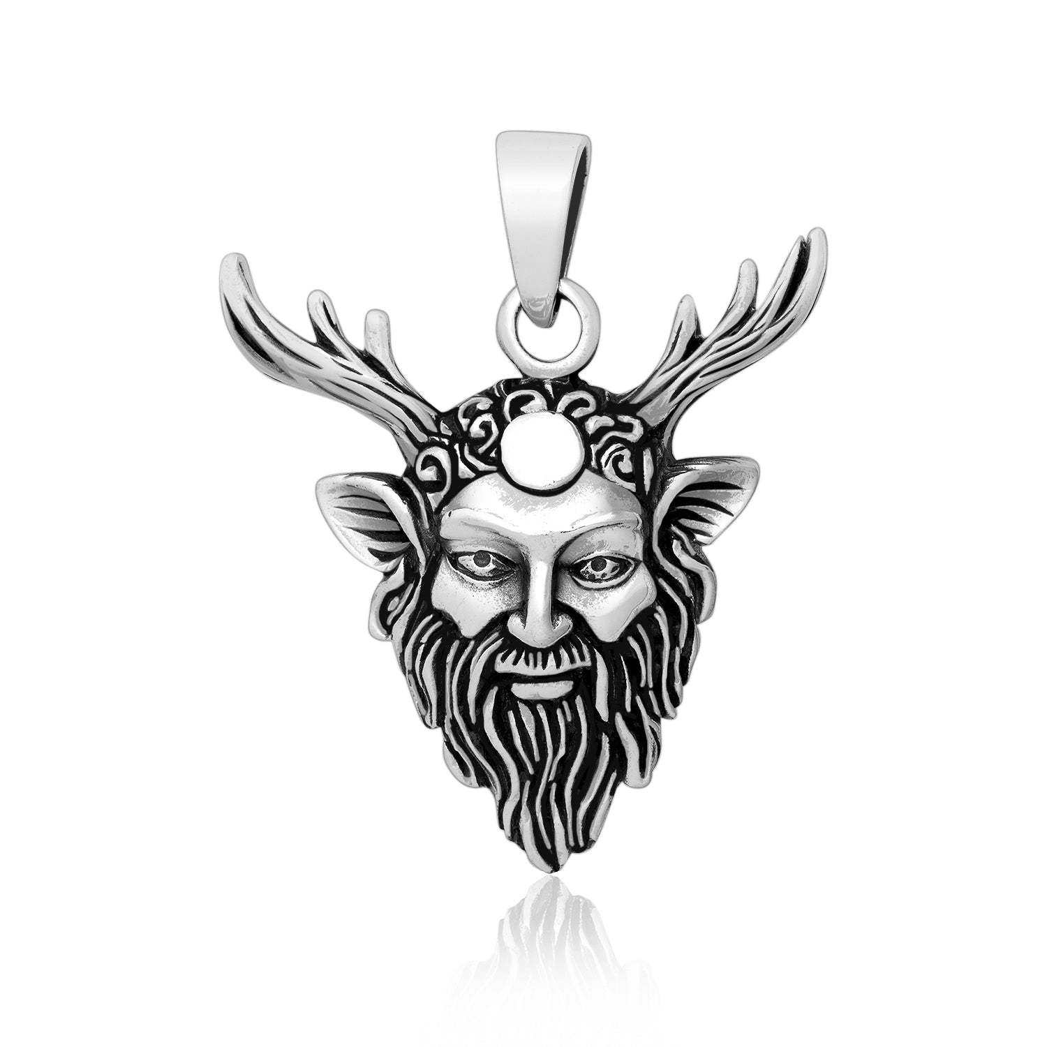 925 Sterling Silver Cernunnos God Pendant