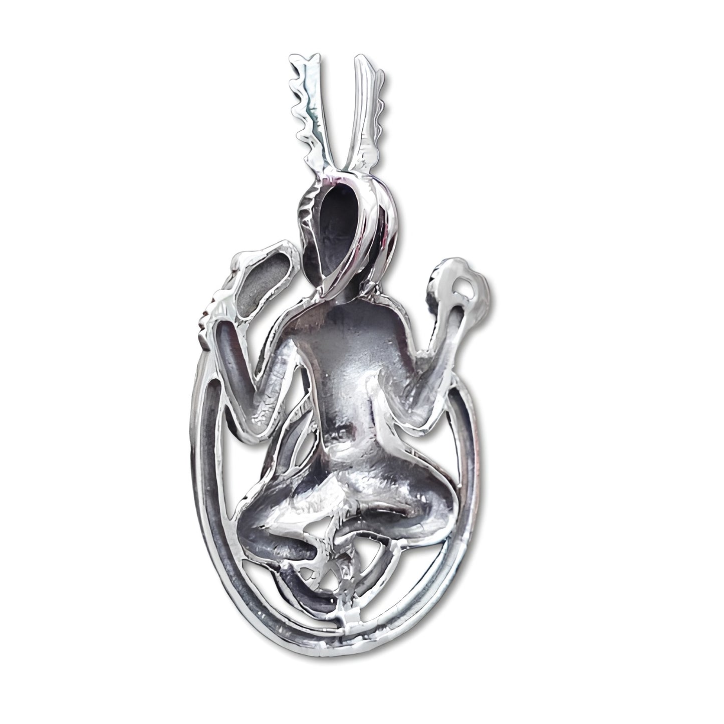 Sterling Silver Cernunnos Horned God Pendant