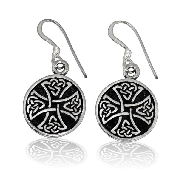 Sterling Silver Celtic Knot Knights Templar Iron Cross Earrings Set Silvermania925